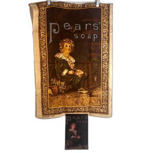 Pears Soap Advertising Tin Print & Hanging Tapestry Towel Collectibles VTG
